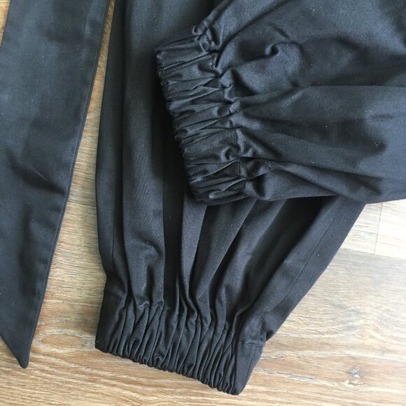 Alexis Janes Black Wide Leg Pants Joggers Belted Harem High Rise Extra Small XS - Picture 9 of 13